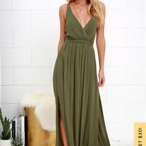 COPY - NWT Lost in Paradise Olive Green Maxi Dress